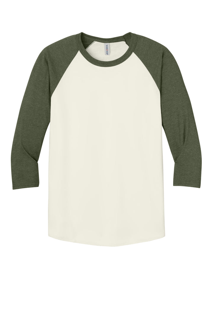 Jerzees Unisex Premium Blend Combed Ring Spun 3/4-Sleeve Raglan 560R