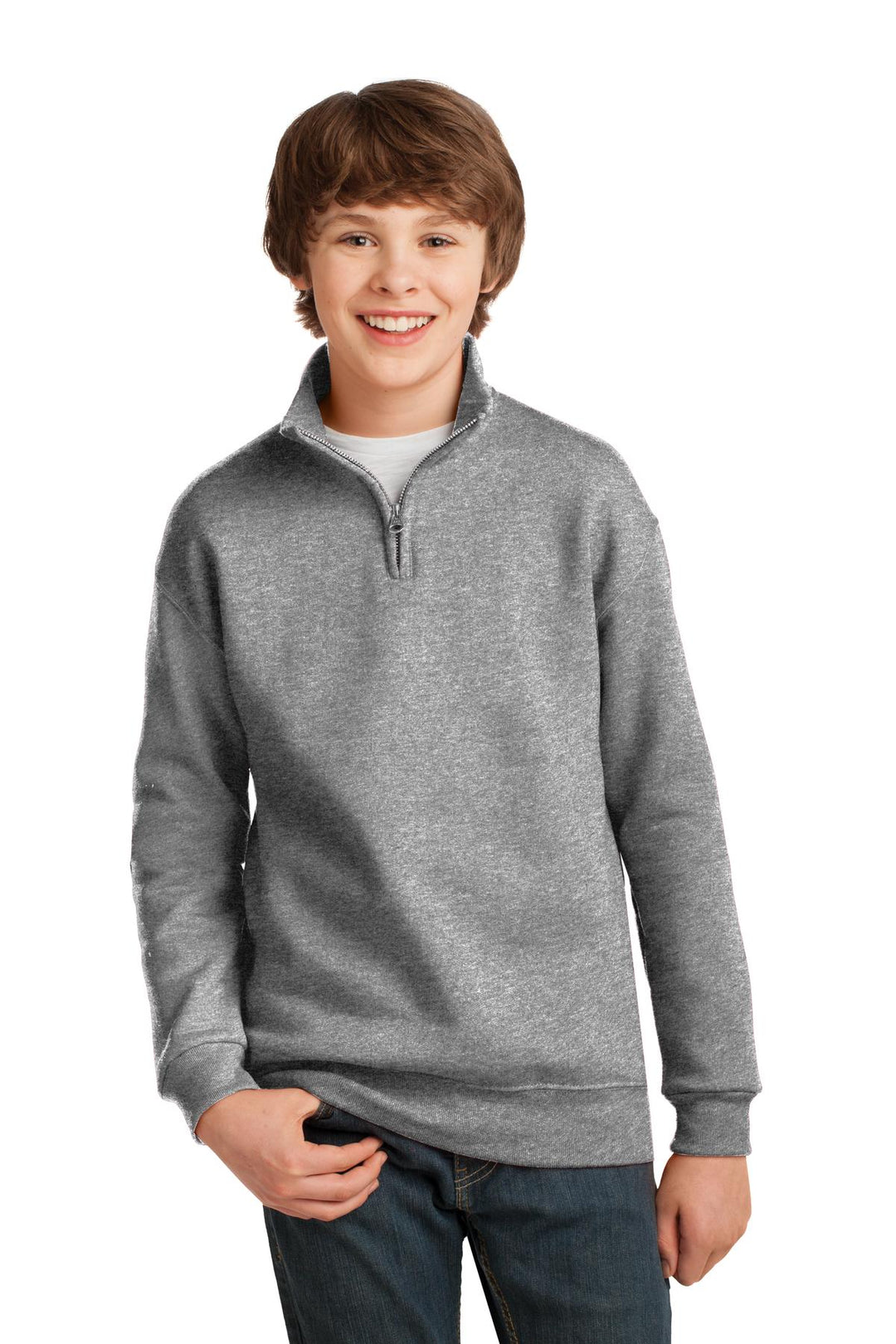 DISCONTINUED JERZEES Youth NuBlend 1/4-Zip Cadet Collar Sweatshirt. 995Y