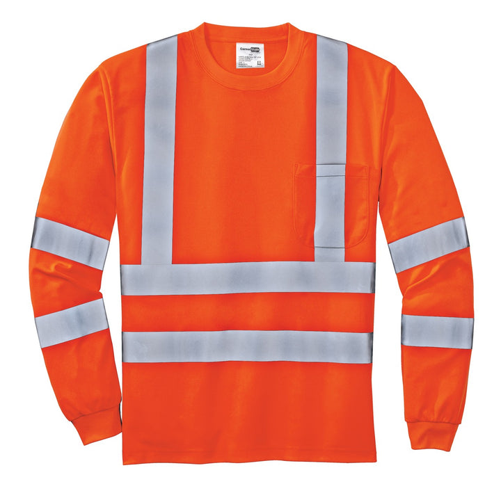 CornerStone - ANSI 107 Class 3 Long Sleeve Snag-Resistant Reflective T-Shirt. CS409