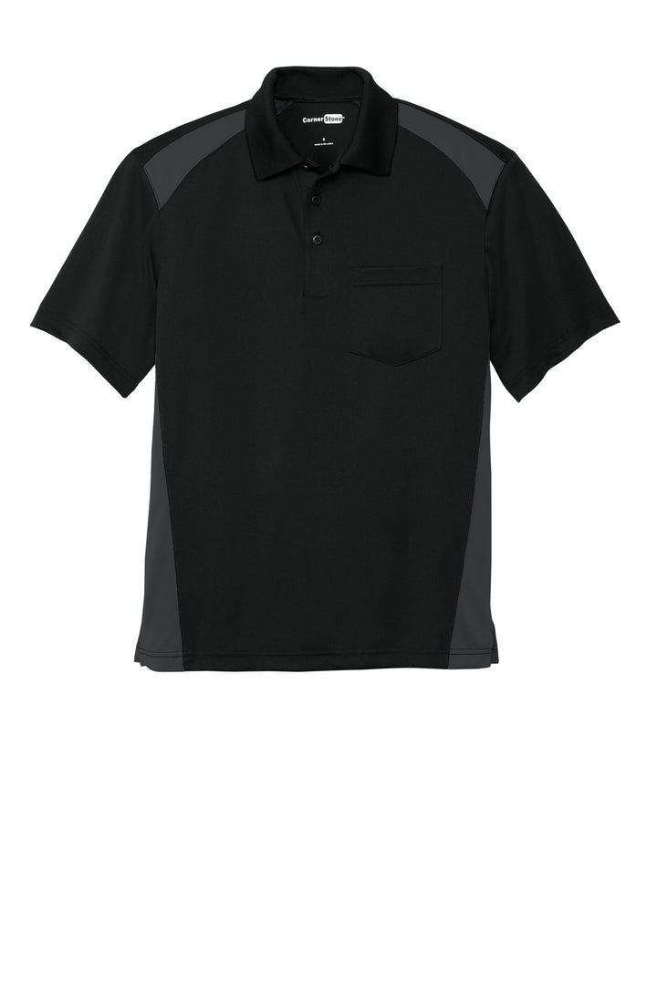 CornerStone Select Snag-Proof Two Way Colorblock Pocket Polo. CS416