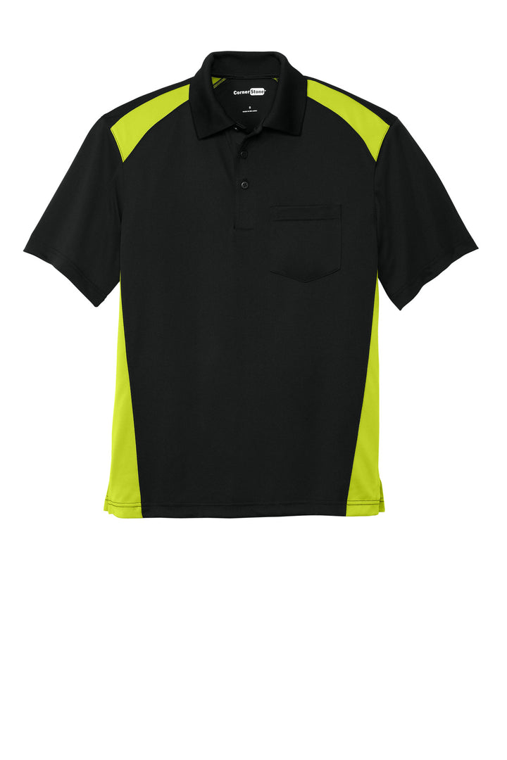 CornerStone Select Snag-Proof Two Way Colorblock Pocket Polo. CS416