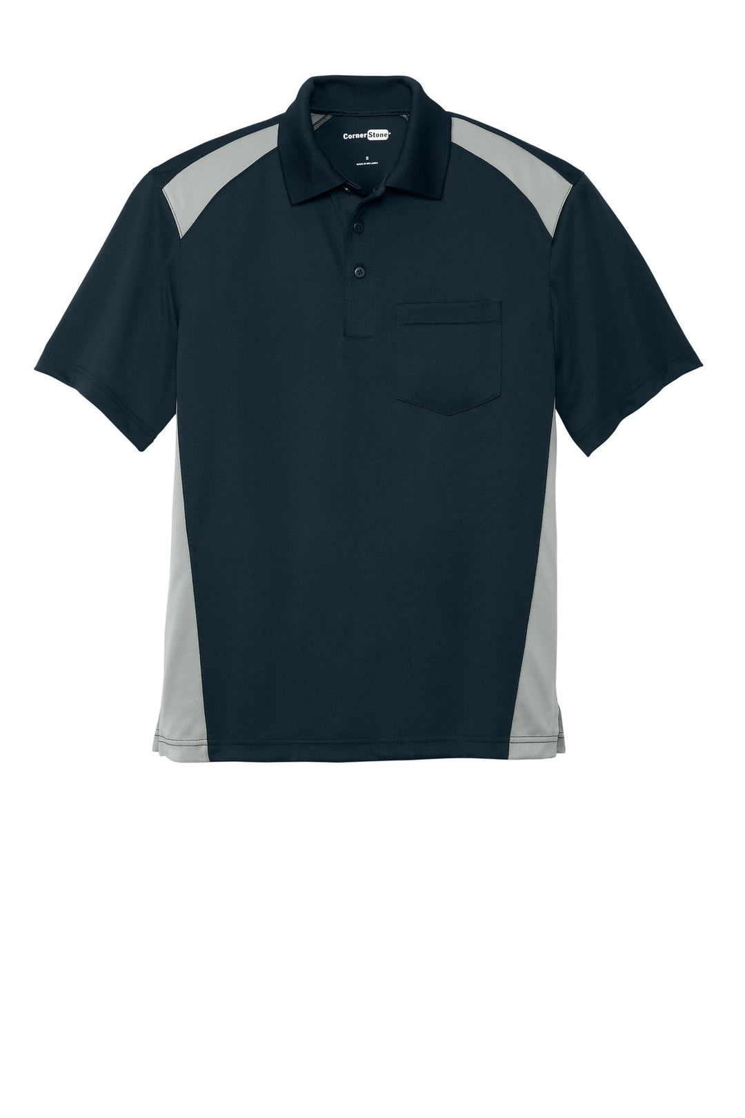 CornerStone Select Snag-Proof Two Way Colorblock Pocket Polo. CS416