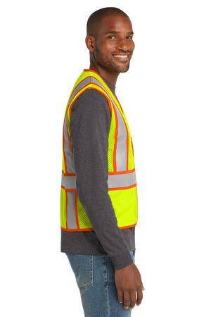 CornerStone  ANSI 107 Class 2 Mesh Zippered Two-Tone Vest. CSV103