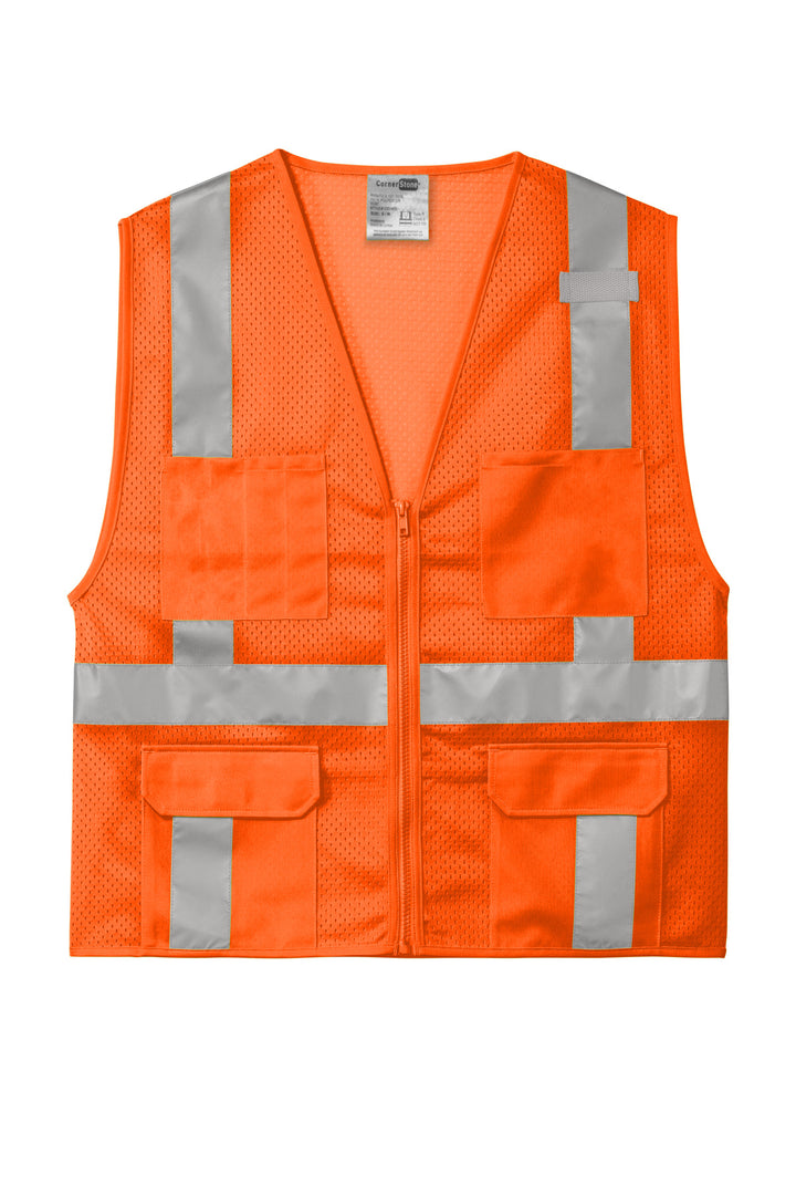 CornerStone  ANSI 107 Class 2 Mesh Six-Pocket Zippered Vest. CSV104