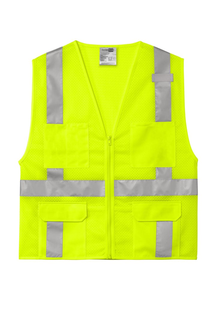 CornerStone  ANSI 107 Class 2 Mesh Six-Pocket Zippered Vest. CSV104