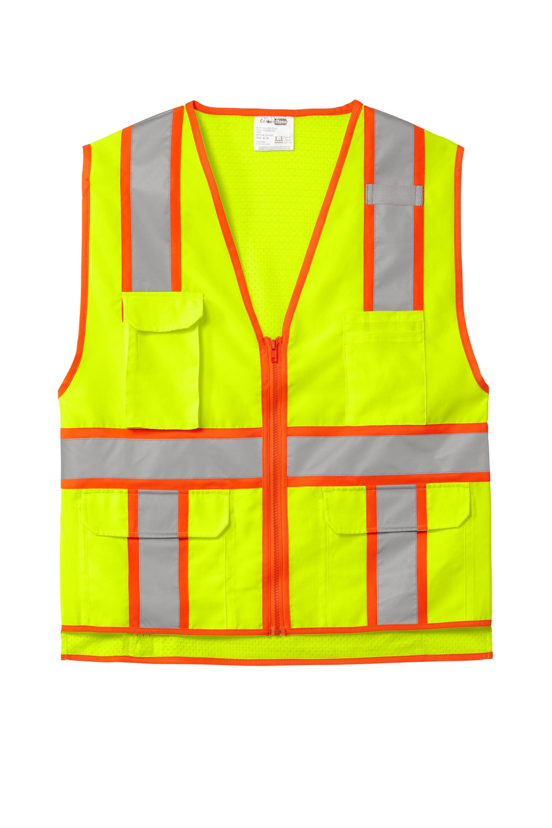 CornerStone  ANSI 107 Class 2 Surveyor Zippered Two-Tone Vest. CSV105