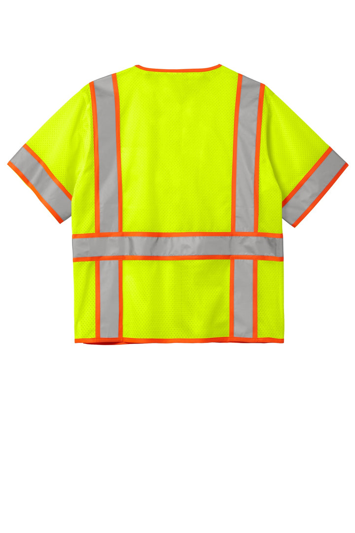 CornerStone  ANSI 107 Class 3 Surveyor Mesh Zippered Two-Tone Short Sleeve Vest. CSV106