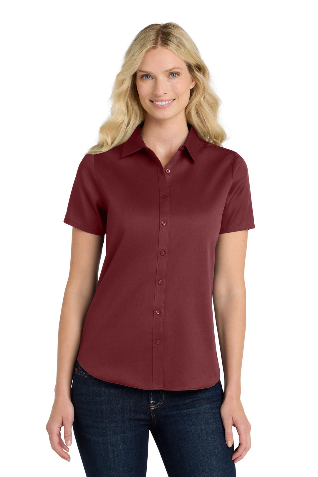 Port Authority Women's Short Sleeve SuperPro ReactTwill Shirt. LW809