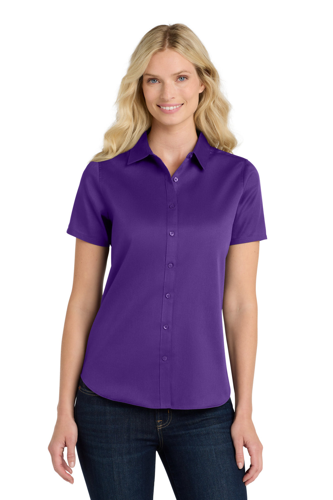 Port Authority Women's Short Sleeve SuperPro ReactTwill Shirt. LW809
