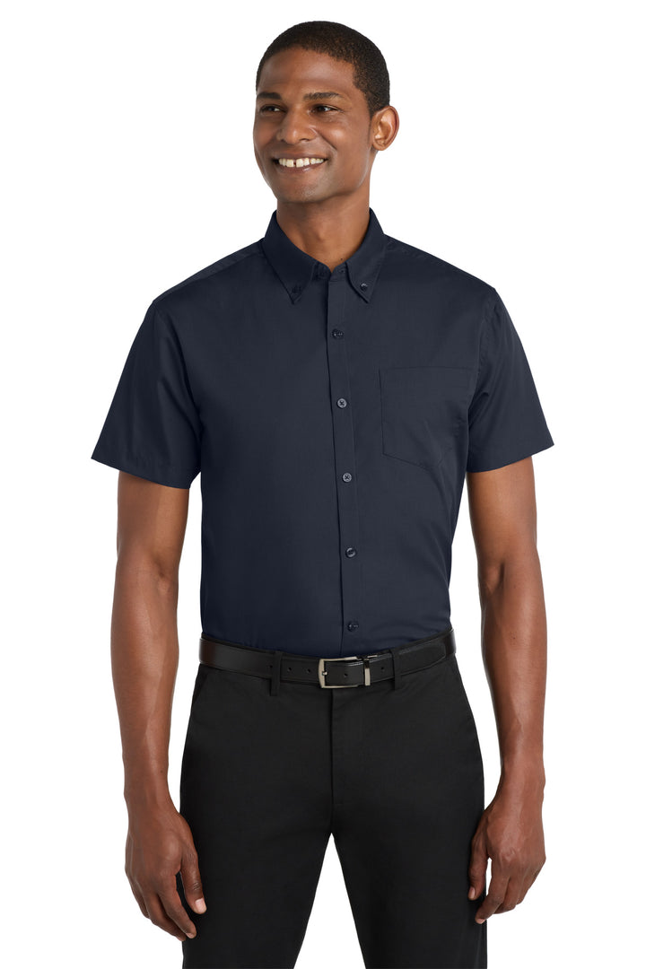 Port Authority Short Sleeve Carefree Poplin Shirt. W101