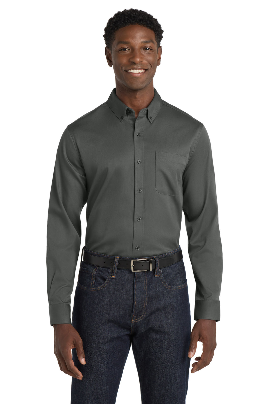 Port Authority Long Sleeve SuperPro React Twill Shirt. W808