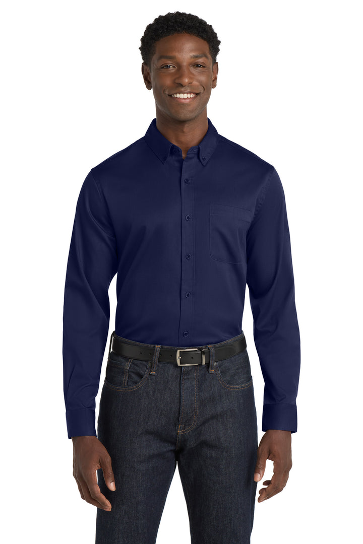 Port Authority Long Sleeve SuperPro React Twill Shirt. W808