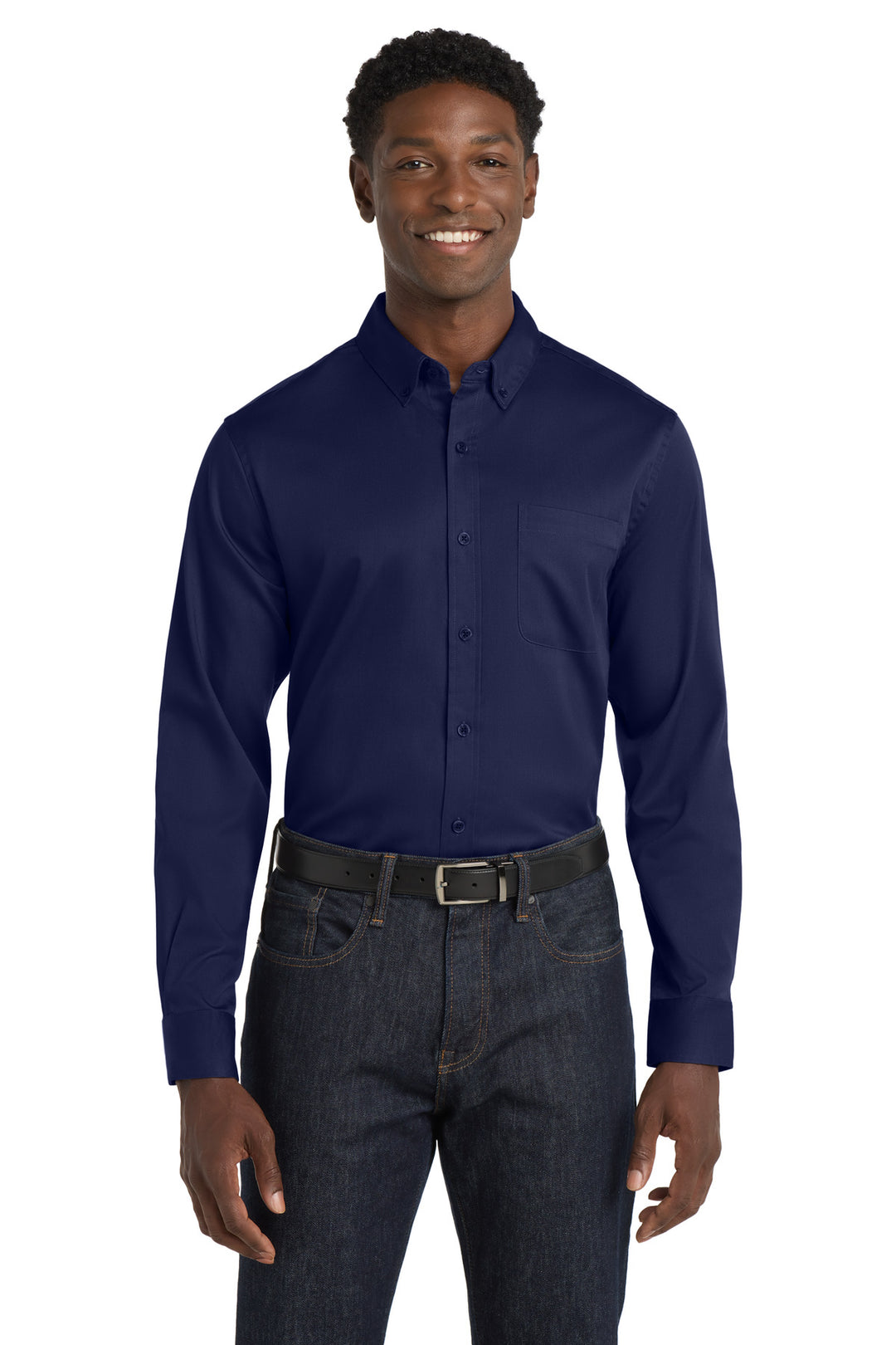 Port Authority Long Sleeve SuperPro React Twill Shirt. W808