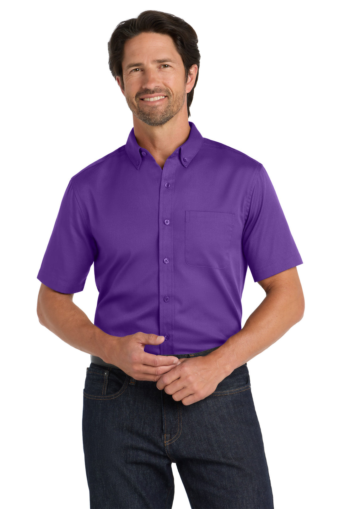Port Authority Short Sleeve SuperPro React Twill Shirt. W809
