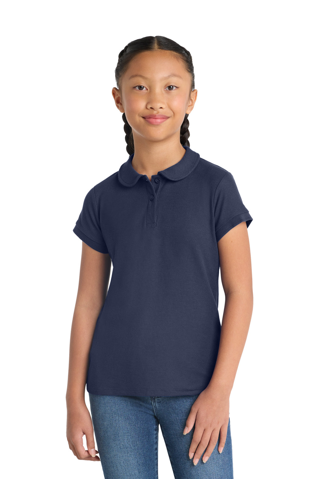 Port Authority Girls Silk Touch Peter Pan Collar Polo. YG503
